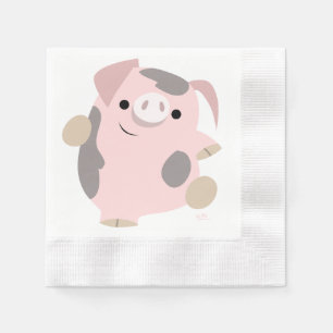Süße Cartoon tanzende Schwein Papiertücher Serviette