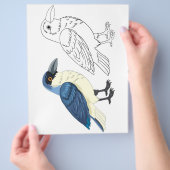 Süße Cartoon-Vogel-Malvorlage Flyer (Hand)