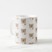 Süße Cartoon-Waschbären-Wintermuster Kaffeetasse (Vorderseite Links)