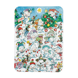 Süße Cartoon-Weihnachten Eisbär Pinguin Party Magnet