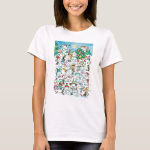 Süße Cartoon-Weihnachts-Eisbär-Pinguin-Party T-Shirt