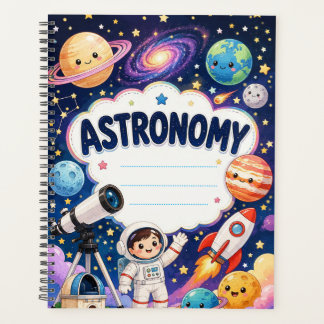Süße Cartoon-Weltraum-Astronomie-Kinder individuel Planer