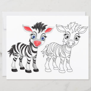 Süße Cartoon-Zebra-Malvorlage