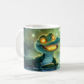Süße Cartoon-Zeichnung eines Krokodils oder Alliga Kaffeetasse (Vorderseite Links)