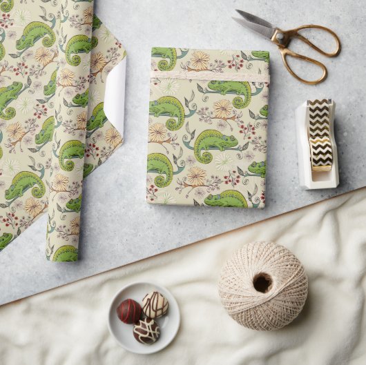 Süße Chamäleon-Echse Geschenkpapier (Kunsthandwerk)