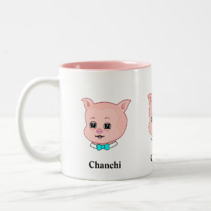 Süße Chanchi-Schwein-Cartoon Zweifarbige Tasse