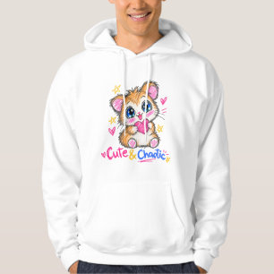 Süße & chaotische Kawaii-Hamster mit rosa Herz – H Hoodie