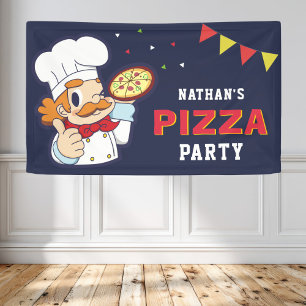 Süße Chef Kids Pizza Geburtstagsfeier Banner
