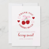 Süße Cherry Hochzeitsdusche Dankeskarte (Vorderseite)