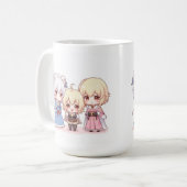 Süße Chibi-Cosplay-Truppe Kaffeetasse (Vorderseite Links)