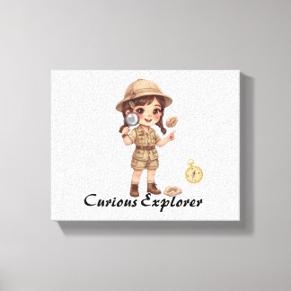 Süße Chibi-Entdeckerin-Grafik Leinwanddruck