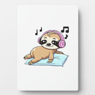 Süße Chibi-Faultier hört Musik � Cute Relax Fotoplatte