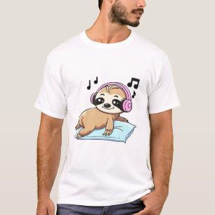 Süße Chibi-Faultier hört Musik � Cute Relax T-Shirt