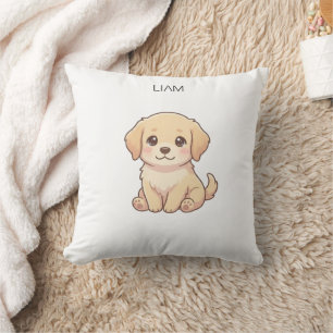 Süße Chibi-Golden Retriever-Kinderzimmerdecke mit  Kissen