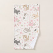 Süße Chibi-Kätzchen und Kirschblüten Badhandtuch Set (Handtuch)