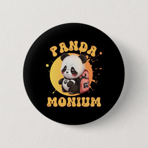 Süße Chibi Kawaii Panda Name Schuljahr Auf Der Rüc Button