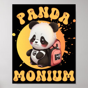 Süße Chibi Kawaii Panda Name Schuljahr Auf Der Rüc Poster