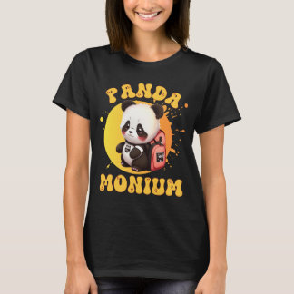 Süße Chibi Kawaii Panda Name Schuljahr Auf Der Rüc T-Shirt