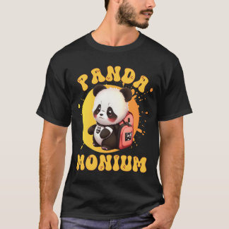 Süße Chibi Kawaii Panda Name Schuljahr Auf Der Rüc T-Shirt
