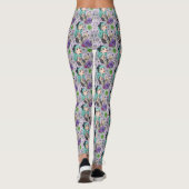 Süße Chibi-Mädchen & Blumenmuster-Leggings Leggings (Rückseite)