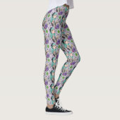 Süße Chibi-Mädchen & Blumenmuster-Leggings Leggings (Rechts)