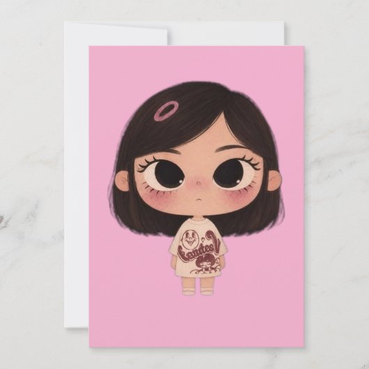 Süße Chibi-Mädchen Kawaii-Grußkarte Karte (Vorderseite)