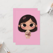 Süße Chibi-Mädchen Kawaii-Grußkarte Karte (Vorderseite/Rückseite Beispiel)
