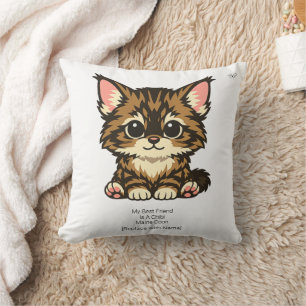 Süße Chibi Maine Coon Kätzchen Kinderzimmer Kissen