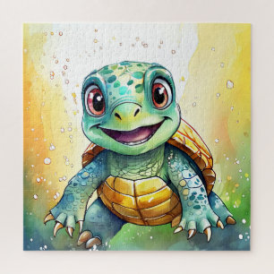 Süße Chibi-Meeres-Schildkröte unter dem Meer Puzzle