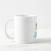 Süße Chibi-Schildkröte Surfer Sommer Strand Design Kaffeetasse (Links)