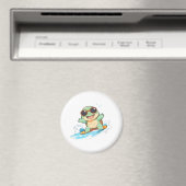 Süße Chibi-Schildkröte Surfer Sommer Strand Design Magnet (In Situ (Geschirrspüler))