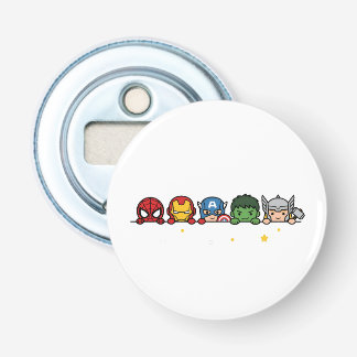 Süße Chibi-Superhelden-Team-Peeking-Grafik Flaschenöffner