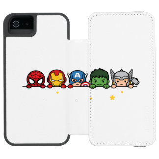 Süße Chibi-Superhelden-Team-Peeking-Grafik Incipio Watson™ iPhone 5 Geldbörsen Hülle