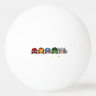 Süße Chibi-Superhelden-Team-Peeking-Grafik Tischtennisball