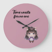 Süße Chibi-Uhr Große Wanduhr (Vorderseite)