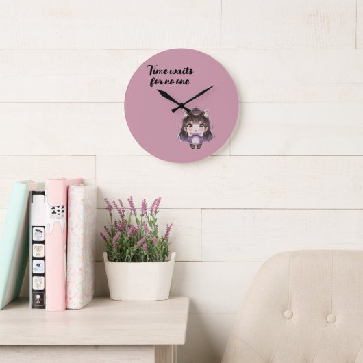 Süße Chibi-Uhr Große Wanduhr (Lesesaal)