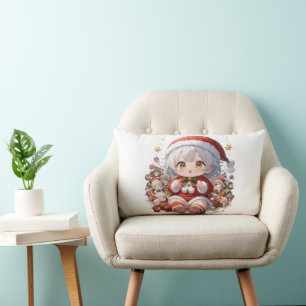 Süße Chibi-Weihnachtsmann-Girl Weihnachten Lendenkissen
