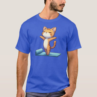 Süße Chibi-Yoga-Katze lustig T-Shirt