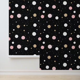 Süße Chic-Punkte Pink/Schwarz/Gold Tapete