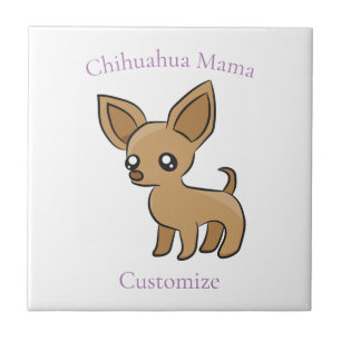 Süße Chihuahua-Mama-Kunst Thunder_Cove Fliese