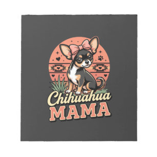 Süße Chihuahua-Mama-Schleife-Hundemama Notizblock