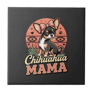 Süße Chihuahua-Mama-Schleife-Hundemutter Fliese