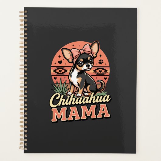 Süße Chihuahua-Mama-Schleife-Hundemutter Planer (Vorderseite)