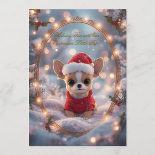 Süße Chihuahua-Weihnachtsfeier-Einladung Holida Einladung