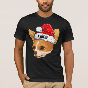 Süße Chihuahua-Weihnachtsmütze Hund groß T-Shirt