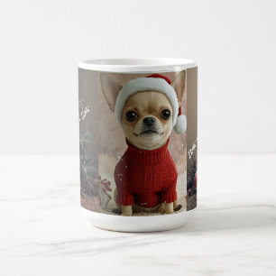 Süße Chihuahua-Weihnachtstasse Personalisierter Kaffeetasse