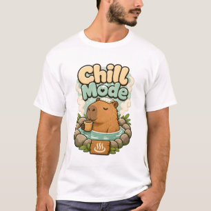Süße Chill-Modus-Capybara-Hotspring-Illustration T-Shirt