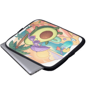 Süße chillige Avocado am Strand Sommerurlaub Aufkl Laptopschutzhülle