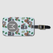 Süße chinesische Pandas Muster Monogramm Gepäckanhänger (Vorderseite (Horizontal))
