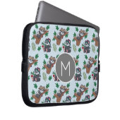 Süße chinesische Pandas Muster Monogramm Laptopschutzhülle (Vorne Rechts)